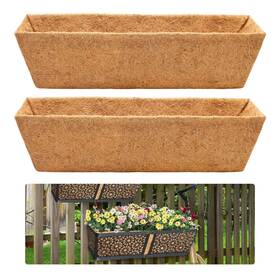 Halatool 649821465881 2 Pack 24 Inch Window Box Liners Pre-formed Coco Fiber Replacement