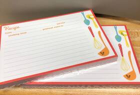 1tog1007 Hallmark 4x6 Recipe Cards 2 Pkgs 72 Total Retro Kitchen Ladle Whisk Mcm