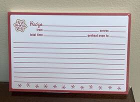 Hallmark 795902177867 New Sealed Christmas Snowflake Red Recipe Cards 4 X 6 Set Of 36
