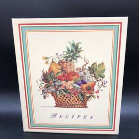 Ra1627 Hallmark Vtg Fruit Basket Recipe Card Album Organizer 3-ring Binder Complete