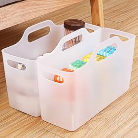 Halyuhn 768556657504 2 Pack Fridge Organizer Bins With Handle Pp Plastic Refrigerator Organizers