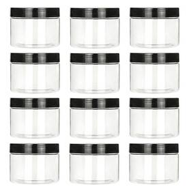 Hanyhere 884710503750 Clear Wide-mouth Round Storage Plastic Containers Jars With