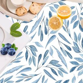 73199-1 Haokhome Shelf Liner And Cabinet Boho Leaf 17.7 Inch W X 78 L Blue/white