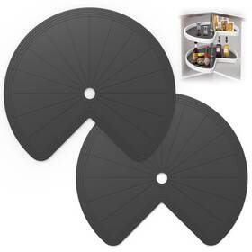 Hardcometrue 712110684185 Lazy Susan Shelf Liners 28 Inch 2 Pack Black Silicone Circle Non-adhesive Hardcometrue 712110684185 Lazy Susan Shelf Liners 28 Inch 2 Pack Black Silicone Circle Non-adhesive