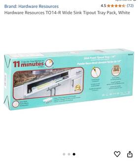 T014-r Hardware Resources 14 13/16 Inch Plastic Tipout 2 Shallow Tray Set White
