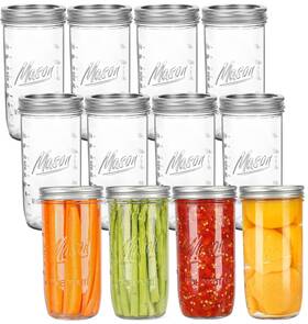 Harfuyee 717352627952 24 Oz Wide Mouth Mason Jars - Canning With Metal Ounces As Picture Harfuyee 717352627952 24 Oz Wide Mouth Mason Jars - Canning With Metal Ounces As Picture