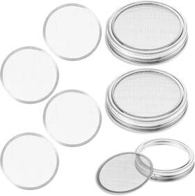 655225 Hariendny 6 Pack Sprouting Lids With 2 Canning Rings Stainless Steel Mason Silver