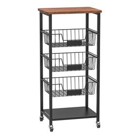 Sf-88 Hastatii Kitchen Storage Cart Basket 5-tier Utility Organizer With Baskets A