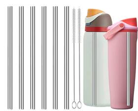 Os-006 Haundry 6pcs Metal Straw Replacement Compatible With Owala 10mm Silver-40oz