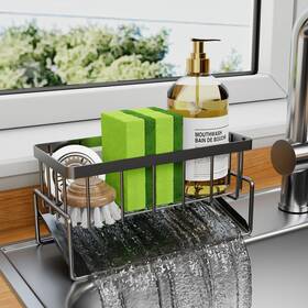 Hayolpors 642380932658 Sponge Holder For Kitchen Sink - Rustproof Caddy With Brush Self