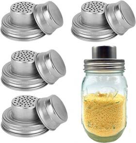 Jar-0040 Hdcbmcddm-us 4 Pack Mason Jar Shaker Lids Stainless Steel With 74mm/2.9 Inch