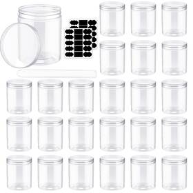 Fly0016 Hdfclup 12 Pcs 16 Oz Clear Plastic Jars With Ribbed Lids Wide Mouth Food Fly0016 Hdfclup 12 Pcs 16 Oz Clear Plastic Jars With Ribbed Lids Wide Mouth Food