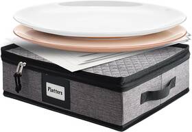 Vc-hh-hds-06 Hearth & Harbor Platter Storage Case Fine China Containers Hard Shell Quilted And Sta