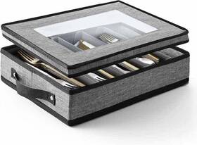 Vds-hh-hds-05 Hearth & Harbor Flatware And Utensil Storage - Durable Silverware Grey