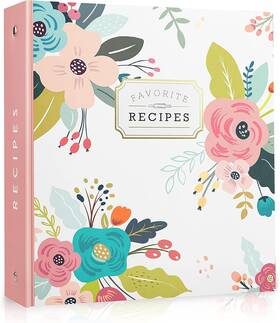 Heartstrings Studio 445036721797 Recipe Binder 3 Ring Organizer Blank Book 8.5 Inch X 9.5 With 50 Recip