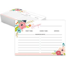 Heartstrings Studio 783495270652 Recipe Cards 50 Pack 4x6 Double Sided Blank Matte Paper Kitchen Bridal Shower