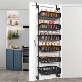 Zwj-1 Heesky Pantry Door Organizer Over The With 6-tier Adjustable