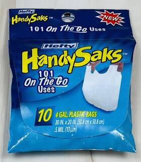 Hefty 013700571107 Vtg Y2k 2003 Handysaks 10pk 4-gallon 20 Inch X20 .5 Mil Plastic Bags Nos New Hefty 013700571107 Vtg Y2k 2003 Handysaks 10pk 4-gallon 20 Inch X20 .5 Mil Plastic Bags Nos New
