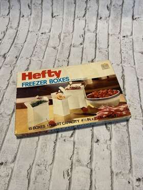 L4-1615 Hefty Vtg 1980 S Freezer Boxes Quart Size Food Storage Mobile Chemical Com X 15