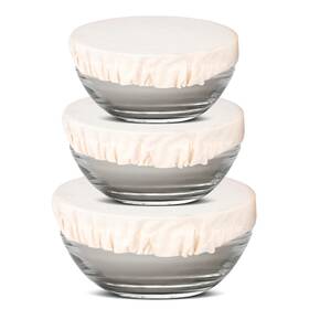 Gh445 Hell Blues 3-pack Organic Bowl Cover Stretchable Reusable Linen Lids Food Storage C