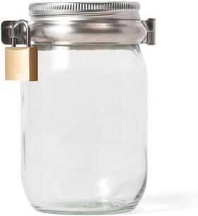 48807 Herbware Hebrware Mason Jar Locking Lid Pad Lock For Regular Mouth Silver 48807 Herbware Hebrware Mason Jar Locking Lid Pad Lock For Regular Mouth Silver