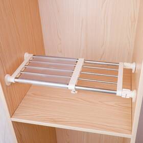 Aqt-0778-4 Hershii Expandable Tension Shelf And Rod Metal Storage Organizer Aqt-0778-4 Hershii Expandable Tension Shelf And Rod Metal Storage Organizer