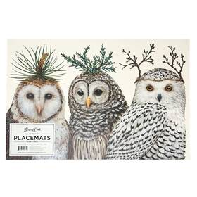 Hester & Cook B017kvd3vo Kitchen Papers Winter Owls Paper Placemat Set