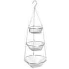 Hhtpls04661 Stainless Steel Wire Hanging Basket In Chrome For Fruits Flowers
