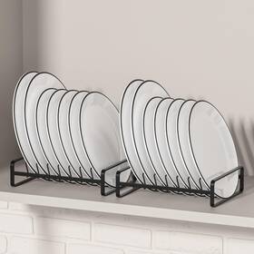 Hus-2g8gdj-hei Hikinlichi 2 Pack Plate Holders Organizers 8 Slots Upright Cabinet Dish Drying Racks Met Hus-2g8gdj-hei Hikinlichi 2 Pack Plate Holders Organizers 8 Slots Upright Cabinet Dish Drying Racks Met