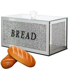 1340h06ih8q1x Hmrcyte Large Crystal Glass Bread Container Box With Lid 12.2 Inch L X 6.3 W 7.9 H S