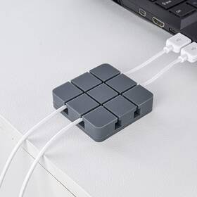 Hnwxbsm 029082334483 19 Palace Grids Cord Clips Grey Silicone Organizer With Adhesive 2.4 Inch