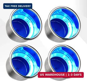 Hf9682sb-4 Hoffen Indutries Co .ltd 4pcs Boat Cup Holders Stainless Steel Blue Led Holder For 12v Waterpr