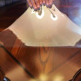 Tb-02g-80cm500cm Hohofilm 2mil Transparent Furniture Protective Film Heat Resistance Gloss Table Top Cl