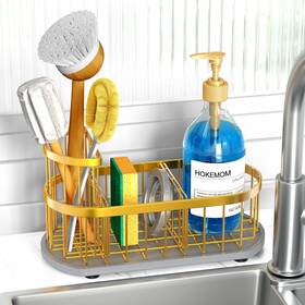 115-0201-11 Hokemom Large Kitchen Sink Caddy Organizer Flexible Placement And Fast-drying Sponge
