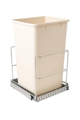 2210915w Holdn’ Storage Pull-out Trash Can For Cabinet - 9 Gal / 36 Quart Heavy-duty Chrome Smooth Sl 2210915w Holdn’ Storage Pull-out Trash Can For Cabinet - 9 Gal / 36 Quart Heavy-duty Chrome Smooth Sl
