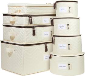 Hs-709967 Holdn Storage Hard Shell China 8 Pack Containers Beige Quilted
