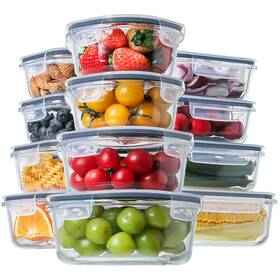 G12grey Homberking 24pc Glass Food Storage Containers With Lids Meal Prep Cont G12grey Homberking 24pc Glass Food Storage Containers With Lids Meal Prep Cont