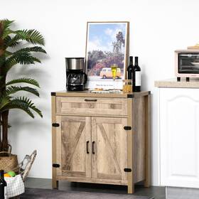 Homcom 842525181419 Industrial Wooden Storage Cabinet Kitchen Sideboard Oak