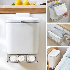 Wqbshh3315 Homdsim 2.4 Gallon Compost Bin Hanging Trash Can With Lid Garbage Wall Mounted Tr