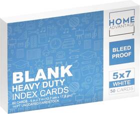 Ha-039 Home Advantage 5x7 Blank Index Cards - Our 50 Pack Of White