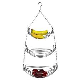 Home Basics Chrome 3-tier Oval Hanging Basket Silver