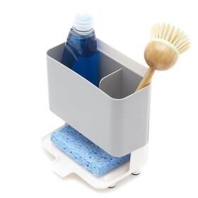 Kt37135 Home Basics Deluxe Kitchen Sink Organizer Sponge Holder Grey