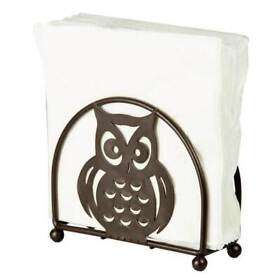 Home Basics Steel Owl Napkin Holder Brown