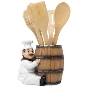 Home N Gifts 812566025706 French Chef Pierre Decorative Countertop Utensil Holder Crock With Faux Wood