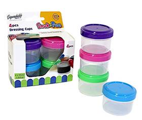 14196073 Home Style Twist Top Salad Dressing Cups Kitchen Storage Container Pack Of 4 Reusable Di