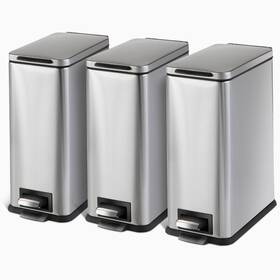 Va42375a-3 Home Zone Living 3-pack 3 Gallon Small Trash Can With A Lid And Step Pedal S