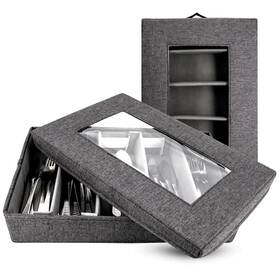 Homelux Theory 608597889970 Silverware Organizer With Lid Hard Shell China Storage Containers For Flatware