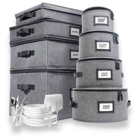 Homelux Theory 608597890006 8pcs Hard Shell China Storage Containers Mug Wine Gl