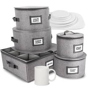 Homelux Theory 608597890044 5pcs Hard Shell China Storage Containers Mug Box And Plate Con