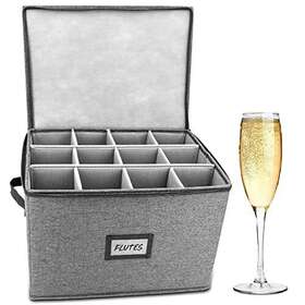 Homelux Theory 608597890198 Champagne Flute Storage Box 14.5 X11 X10 Ultra Thick Hardshell